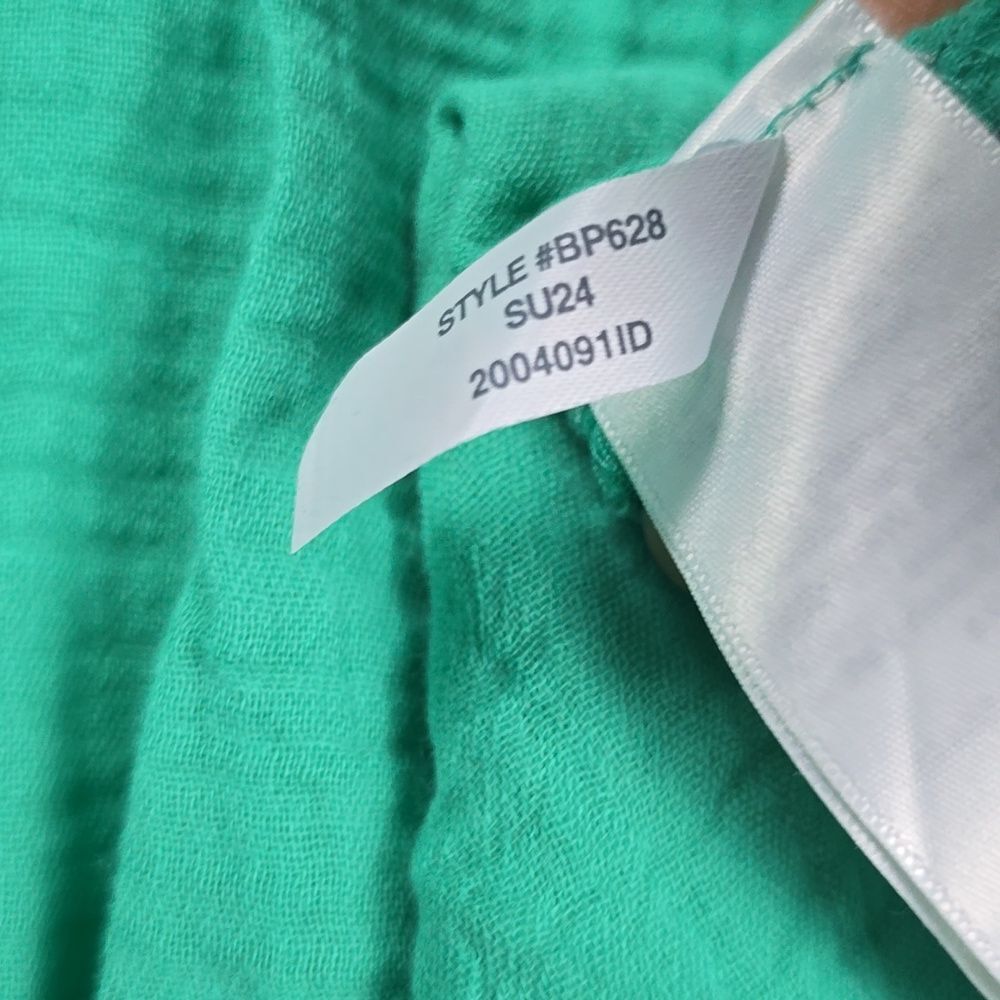 J. Crew Factory NWT Aqua Green Pockets Ruffle Shift Mini Gauze Dress Size 6 - Picture 8 of 8